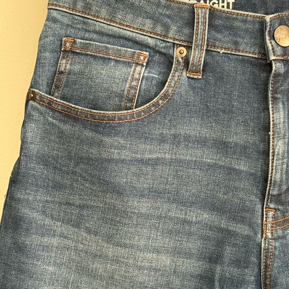 MUJI Soft Denim Straight Leg Jeans - Men's Size 30x32 - Blue - Unfinished Hems - Picture 3 of 15